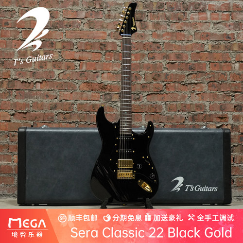 T's Guitars Sera Classic 22 Black & Gold 电吉他