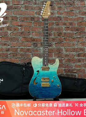 （已售定制参考）T's Guitars Novacaster Hollow Blue 电吉他
