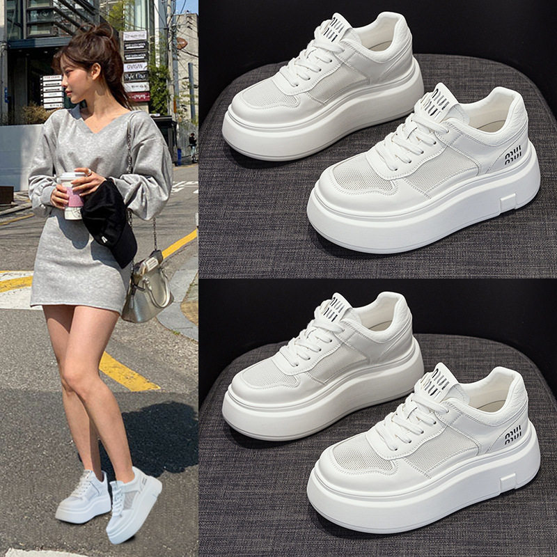 7cm厚底内增高小白鞋女2026百搭休闲运动增高轻便板鞋ins潮老爹鞋