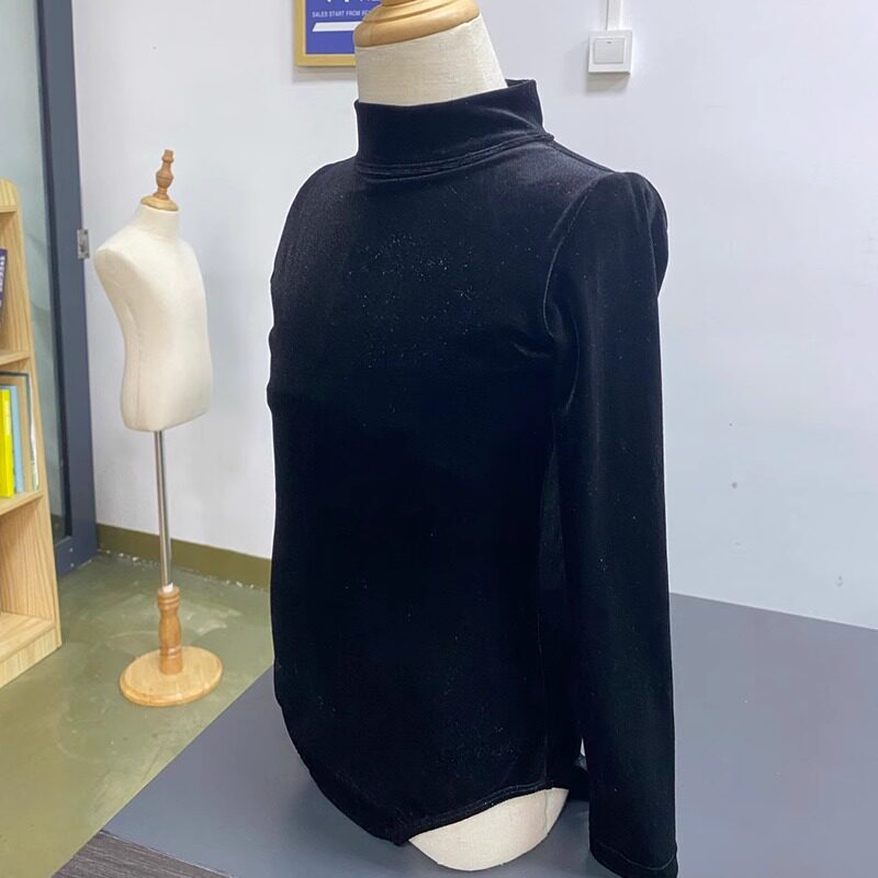 红舞裙新款少儿拉丁舞秋冬女童基训练习考级恰恰伦巴金丝绒体服暖