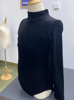 红舞裙新款少儿拉丁舞秋冬女童基训练习考级恰恰伦巴金丝绒体服暖