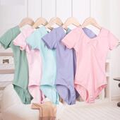 锦纶高弹练功服大童运动芭蕾表演服考级服 舞蹈服装 女儿童夏季 短袖