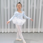 儿童舞蹈服秋冬长袖 泡泡袖 跳舞练功服女童芭蕾舞裙幼儿表演演出服