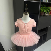 蓬蓬裙女童跳舞中国舞形体服练功服 芭蕾舞服装 舞蹈服儿童夏季 短袖