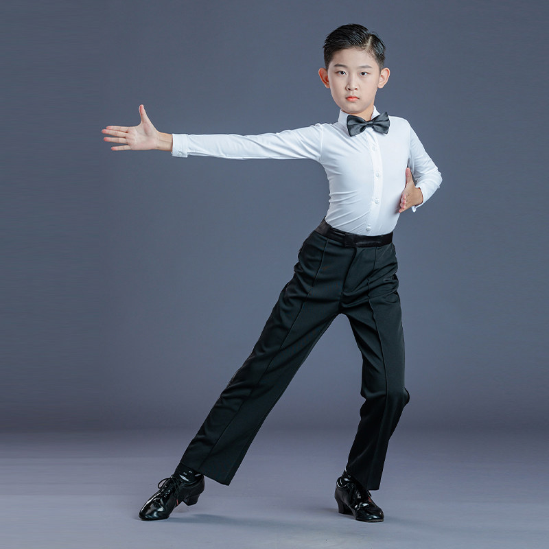 少儿男士舞蹈服装舞蹈练功服拉丁舞服舞蹈裤演出服比赛服表演服