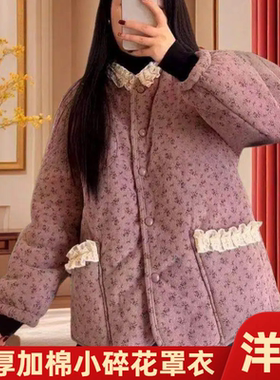 罩衣2025新款今年流行爆款棉服冬季加厚加绒女装家居服保暖工作服