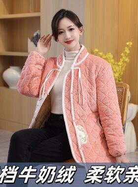 棉服女款2025新款保暖罩衣外套加绒棉衣工作服围裙耐脏款冬季外套