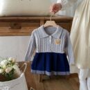 加工定制女童连衣裙春装 洋气学院风儿童公主裙针织毛衣裙女宝裙子