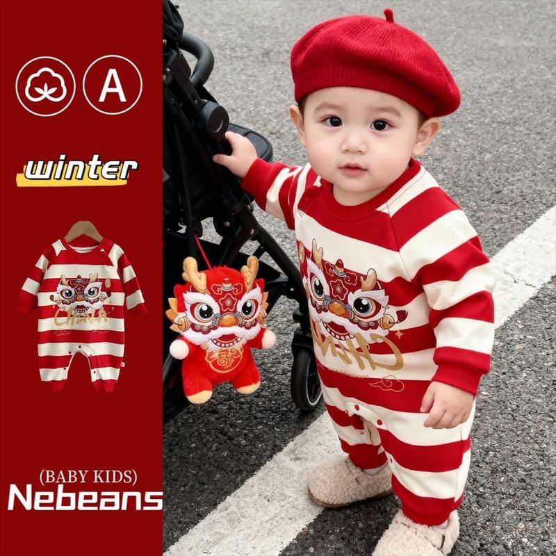 25秋冬婴儿外出服哈衣加绒男女