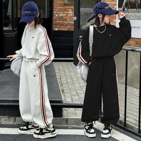 捡漏女童卫衣卫裤套装欧美春秋款巨超值女童精品休闲2件套初中生