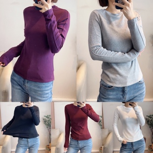 好好穿长袖 圆领修身 T恤 1229简约百搭立体剪裁羊绒棉马鞍袖 斯斯