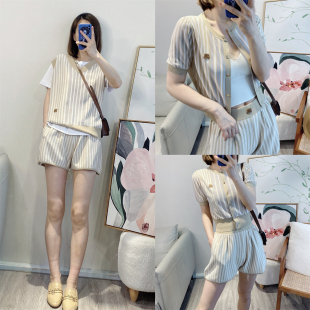 短裤 斯斯 太喜欢了燕麦色冰丝针织系列V领马甲开衫 JJ自留 0531