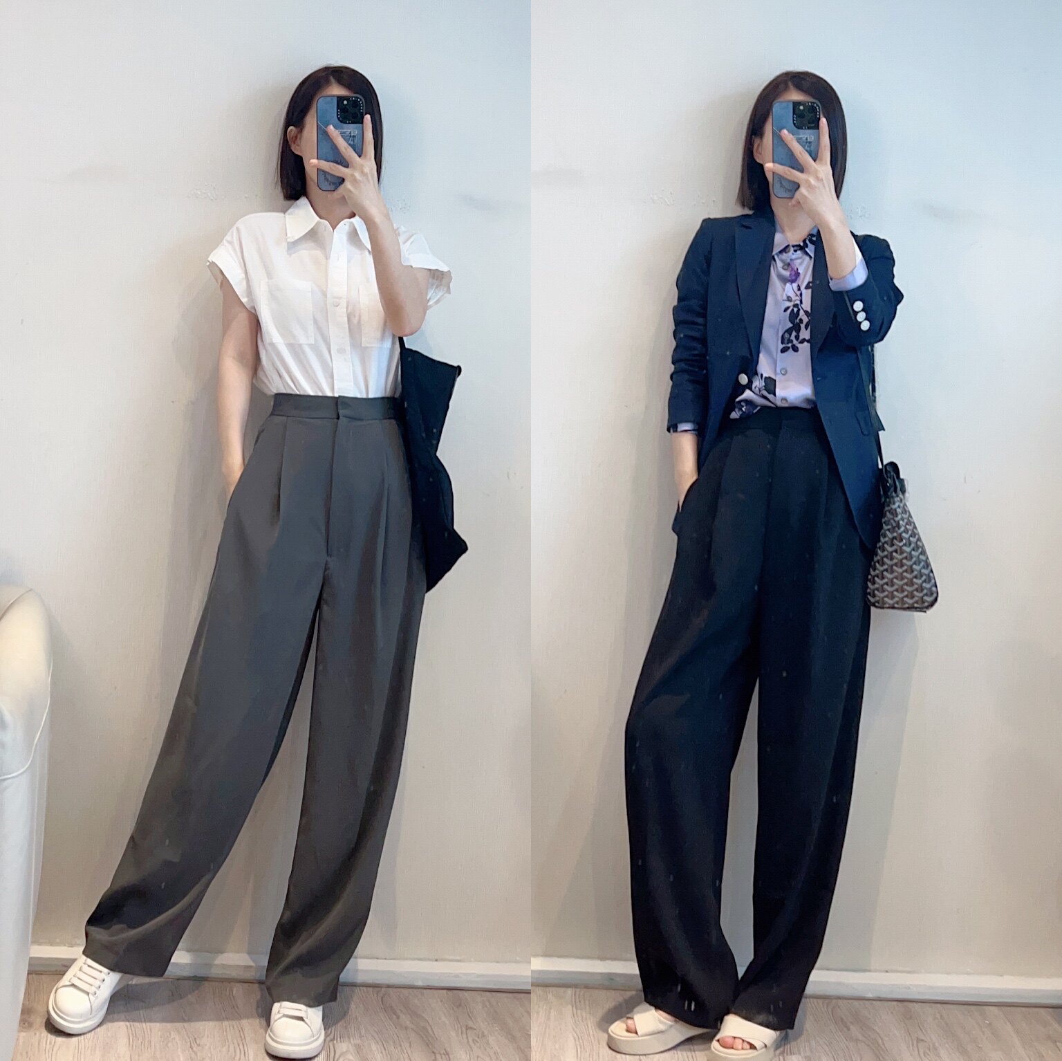斯斯0627走路带风巨舒服TR风高垂感高密面料高腰微锥阔腿西裤长裤