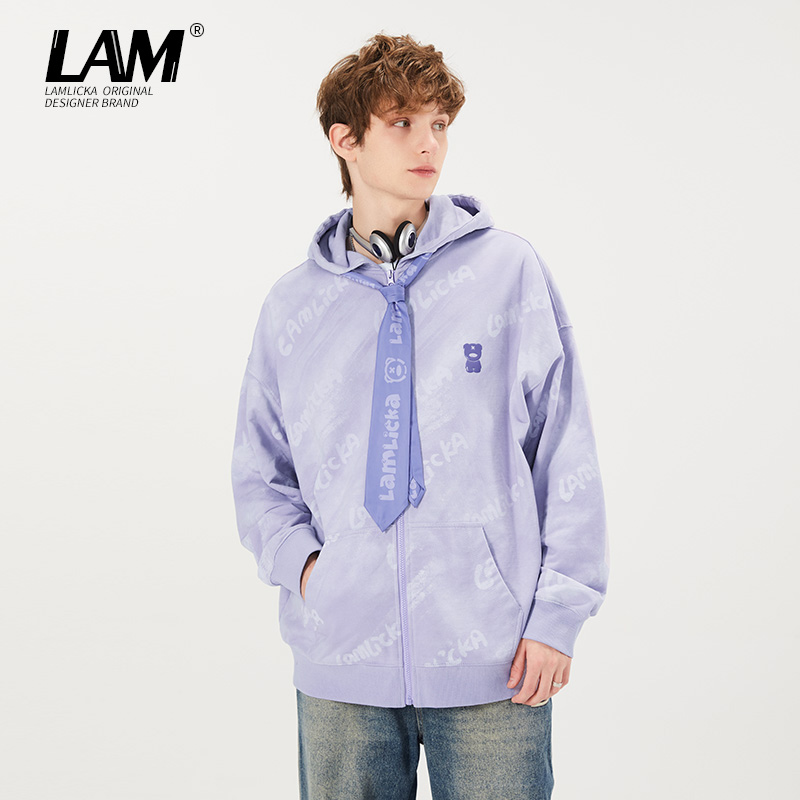 LAMLICKA满印开衫卫衣外套