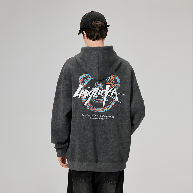 LAMLICKA涂鸦中性连帽卫衣