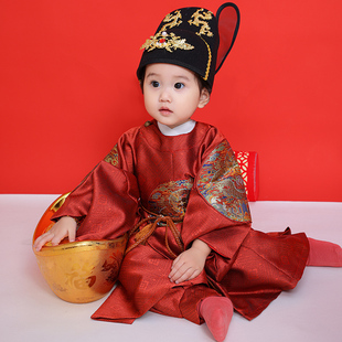 周岁礼服男宝春秋中式男童宝宝抓周生日宴唐装拜年服汉服龙袍秋冬