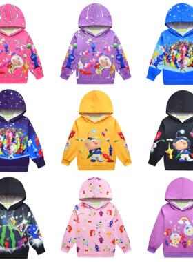 春秋季新款儿童卫衣Pikmin皮克敏cosplay女童卫衣连帽套头卫衣