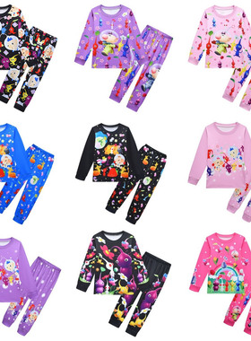 新款儿童两件套装Pikmin皮克敏cosplay中大童长袖长裤家居服套装