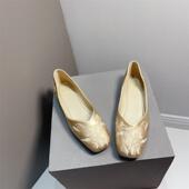 软底复古刺绣豆豆瓢鞋 国风新中式 新款 大码 方头平底单鞋 女2025春季