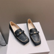 一脚蹬乐福豆豆鞋 2025年秋季 方头平底单鞋 女英伦风小皮鞋 新款 时尚