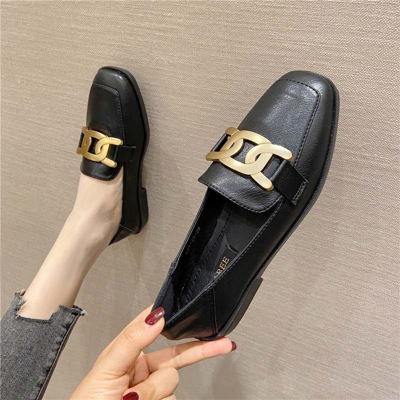 时尚两穿黑色软底平底仙女豆豆鞋