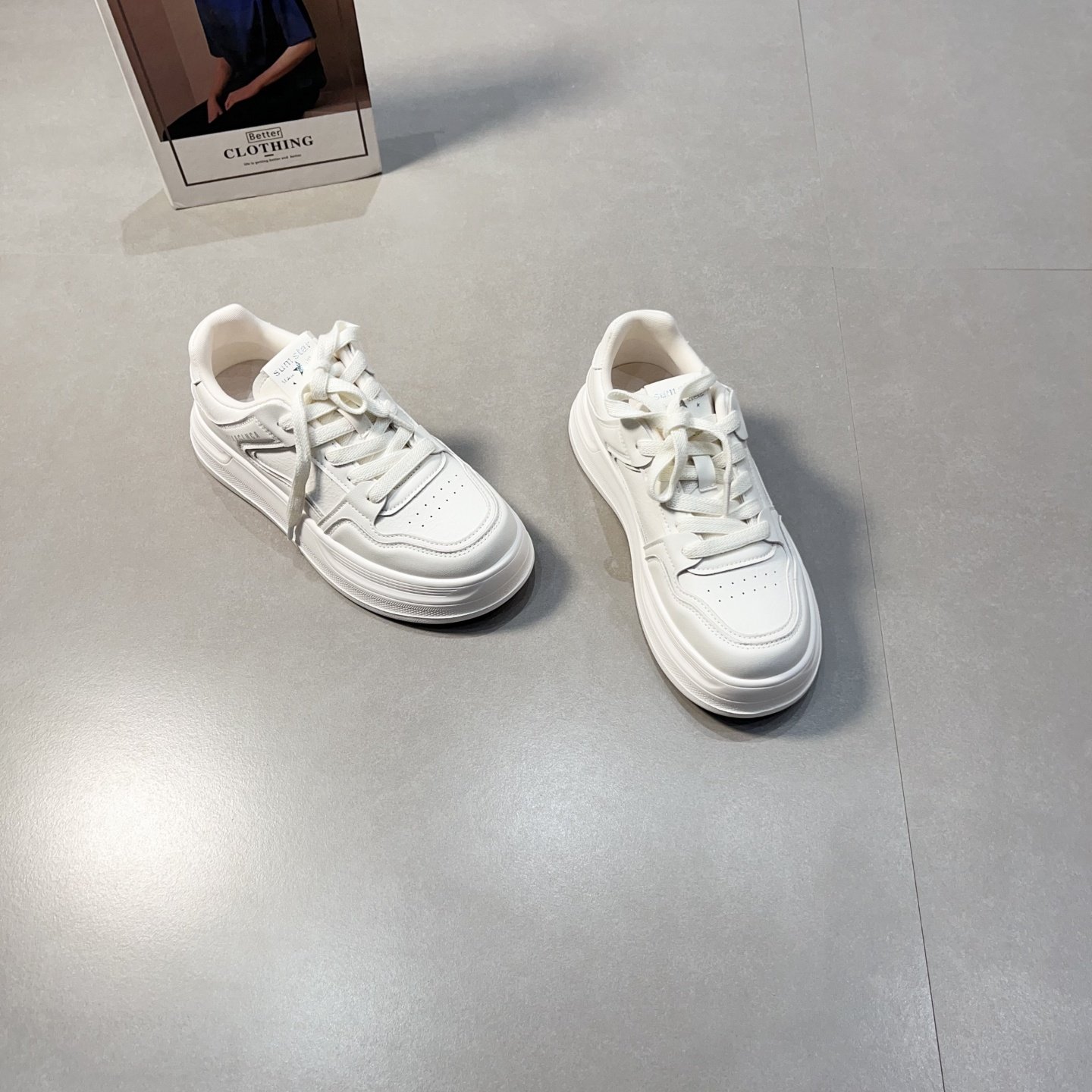 韩版真皮厚底小白鞋女2026年春季新款潮百搭系带轻便休闲板鞋单鞋,女鞋,休闲板鞋,淘宝优惠券,粉丝福利购,淘宝优惠卷