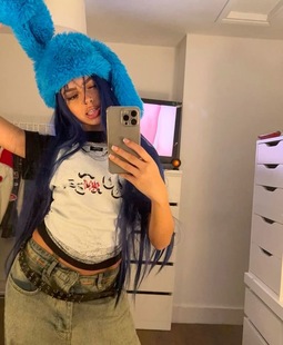 RTO辣妹风fur fluffy rabbit cap兔耳毛绒帽