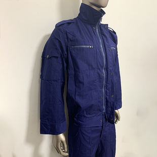 蓝色的确良机修械工作服库存正货深蓝户外后夏训练服