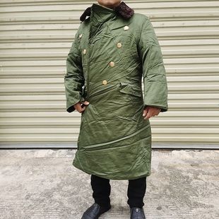绿色大衣长款棉大衣加棉服保暖防寒冷库防风防寒服加厚