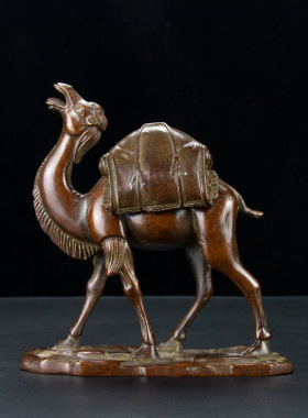 纯铜香炉家用室内檀香炉骆驼盘香炉大号宣德炉仿古香薰炉供奉摆件