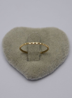 极简金色纹路细戒指女关节韩版