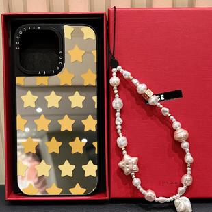 CASE磁吸MagSafe联名日韩ins五角星星适用iphone16pro手机壳15promax苹果14plus镜面保护套13小众简约12情侣