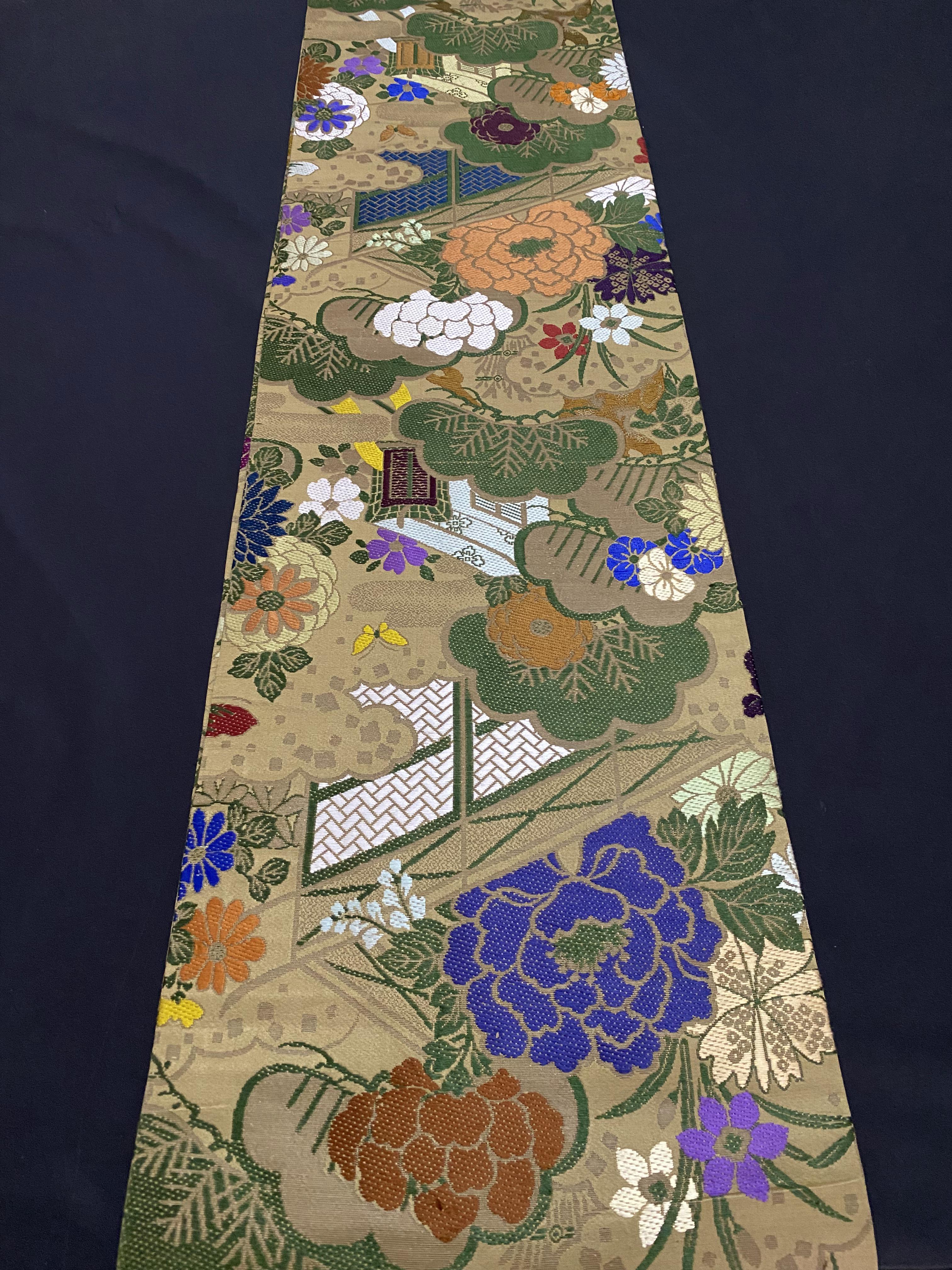 正绢西阵织日式手工织金藏袍布料