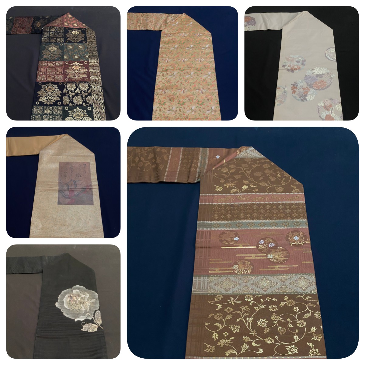 中古正绢西阵织腰带DIY面料