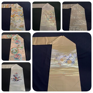 中古正绢西阵织日式和服名古屋带手工腰带金澜真丝DIY面料