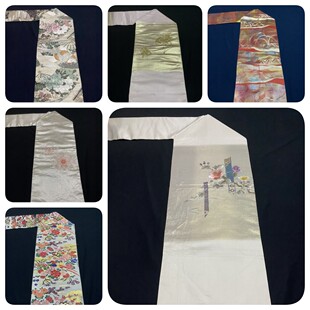 中古正绢西阵织日式和服名古屋带手工腰带金澜真丝DIY面料