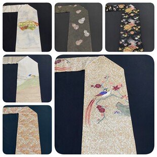 中古正绢西阵织日式和服名古屋带手工腰带金澜真丝DIY面料