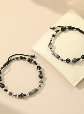 S999足银高级感竹节手链新中式国风轻奢设计编绳情侣手链