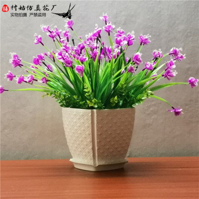 仿真花蝴蝶兰塑料假花盆景盆栽摆