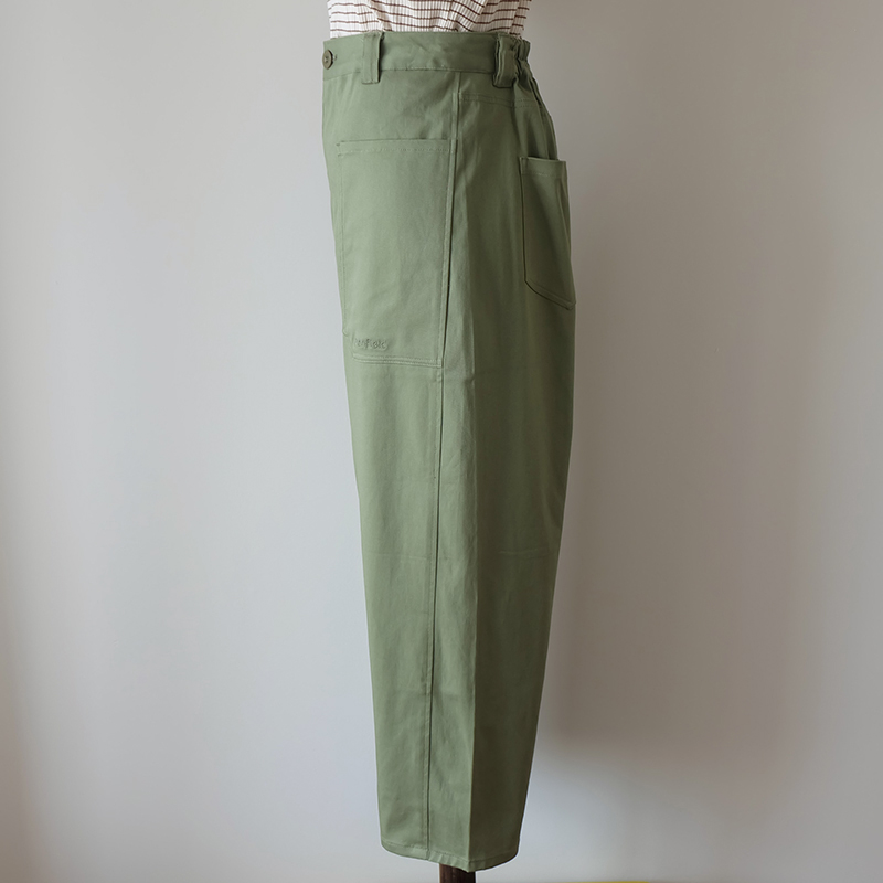 出日本拆标客供97棉3弹 女 高腰薄手斜纹户外休闲宽松工装裤春夏