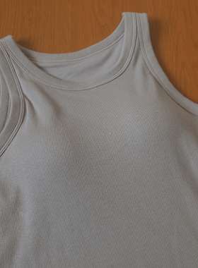 出日本拆标客供抗菌防臭加工95棉5弹力螺纹背心一体杯打底bra背心