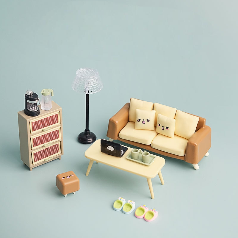 娃娃屋配件仿真迷你小沙发微缩场景模型过家家小玩具小沙发模型