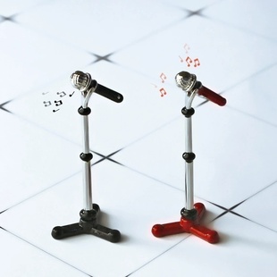 创意仿真迷你麦克风模型 微缩模型玩具 娃娃屋配件 场景拍摄道具