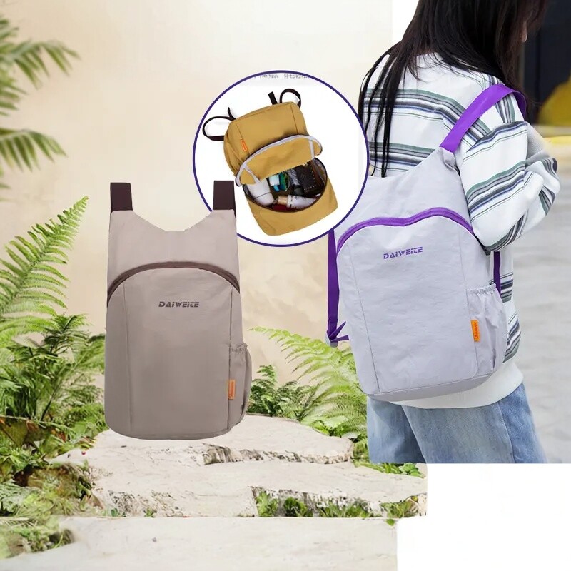 外贸单 户外男女同款折叠运动双肩包防水超轻便携旅行折叠包6606