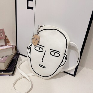 Character expression琦玉呆滞表情 动漫人头日系斜挎包一拳超人