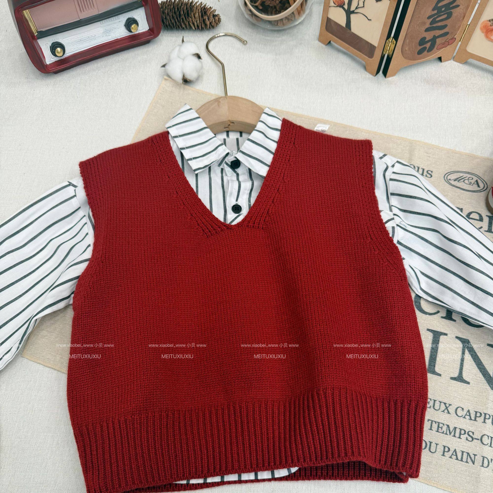 【2宝】儿童男童新年红马甲外穿冬季加绒衬衫新款v领宽松坎肩毛,童装/婴儿装/亲子装,马甲,淘宝优惠券,粉丝福利购,淘宝优惠卷