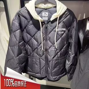 安踏羽绒服女2025冬新款 保暖休闲连帽运动外套162548905 轻薄短款