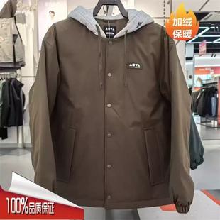 安踏羽绒服男2025冬新款 棒球服172548910 防泼水保暖防风复古美式