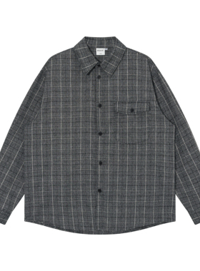 BSAPA 2025年秋季保暖格子日系衬衫男士潮流宽松长袖休闲衬衣外套