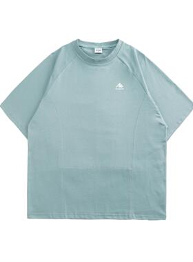 NEOISM 2025夏季新款线迹LOGO印花运动短袖情侣休闲宽松百搭T恤